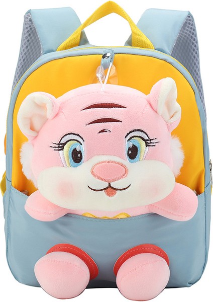 Peluş Bebek Bölünmüş Sırt Çantası, Anaokulu Erkek ve Kız Çocukları Sevimli Kaplan Bebek Okul Çantasını Sever (Yurt Dışından)