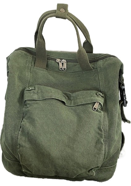Schoolbag Kadın Düz Renk Büyük Kapasiteli Sırt Çantası Üniversite Öğrencisi Yıkanmış Sıkıntılı Kanvas Sırt Çantası (Yurt Dışından)
