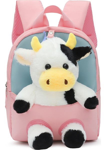 Anaokulu Okul Çantası, Sevimli Inek Peluş Sırt Çantası, Büyük Kapasiteli, Ultra Hafif Çocuk Sırt Çantası, Yüksek Değerli Sırt Çantası (Yurt Dışından)