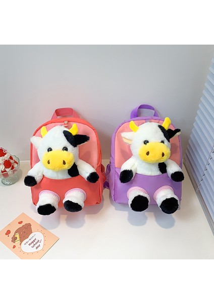 Anaokulu Okul Çantası, Sevimli Inek Peluş Sırt Çantası, Büyük Kapasiteli, Ultra Hafif Çocuk Sırt Çantası, Yüksek Değerli Sırt Çantası (Yurt Dışından) fiyatları