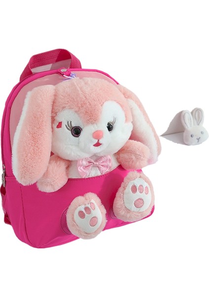 Karikatür Anaokulu Sırt Çantası Çocuk Okul Çantası Sevimli Peluş Tavşan Bebek Sırt Çantası (Yurt Dışından)