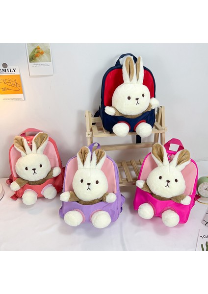 Anaokulu Okul Çantası Karikatür Tavşan Peluş Sırt Çantası Moda Hafif Çocuk Sırt Çantası (Yurt Dışından) modelleri