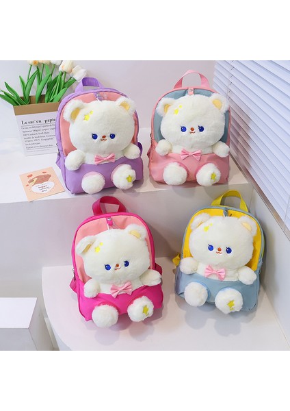 Çocuk Anaokulu Okul Çantaları, Erkek ve Kız Sırt Çantaları, Sevimli Karikatür Ayı Peluş Bebek Sırt Çantaları (Yurt Dışından) fırsatları