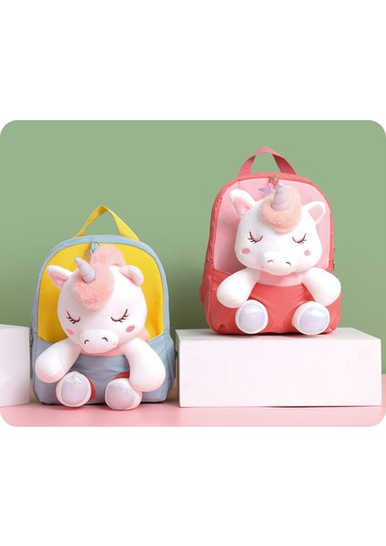 Çocuk Sırt Çantası Unicorn Sırt Çantası Anaokulu Karikatür Peluş Bebek Okul Çantası Hafif Naylon Çanta (Yurt Dışından) fırsatları