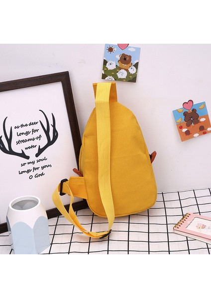 Kadınlar Için Karikatür Küçük Sarı Ördek Kanvas Göğüs Çantası, Rahat ve Sevimli Tek Omuz Çapraz Vücut Sırt Çantası, Sevimli Çanta (Yurt Dışından) fırsatları