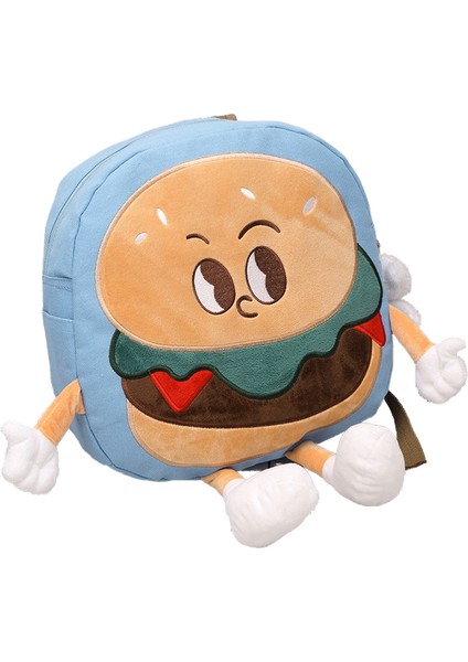Çocuk Sırt Çantası Hamburger Kanvas Çanta Bilgisayar Çantası (Yurt Dışından)