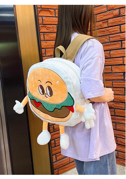 Çocuk Sırt Çantası Hamburger Kanvas Çanta Bilgisayar Çantası (Yurt Dışından) fiyatları