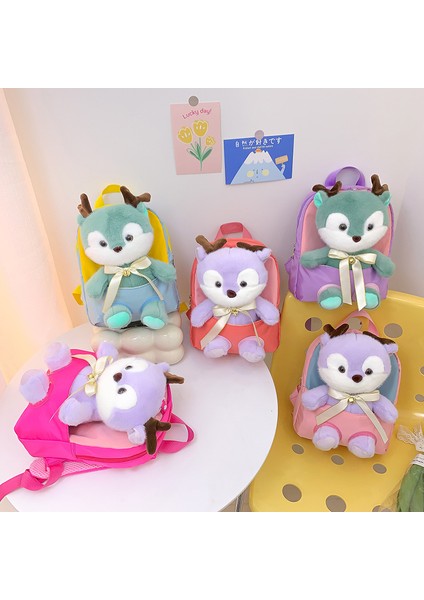 Çocuk Sevimli Sika Geyik Peluş Sırt Çantası Bahar Yeni Anaokulu Okul Çantası Rahat Kız Sırt Çantası (Yurt Dışından) fiyatları