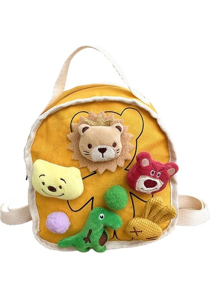 Çocuk Okul Çantası Karikatür Sevimli Kanvas Sırt Çantası Anaokulu Erkek ve Kız Hafif Çok Karikatür Sırt Çantası (Yurt Dışından)