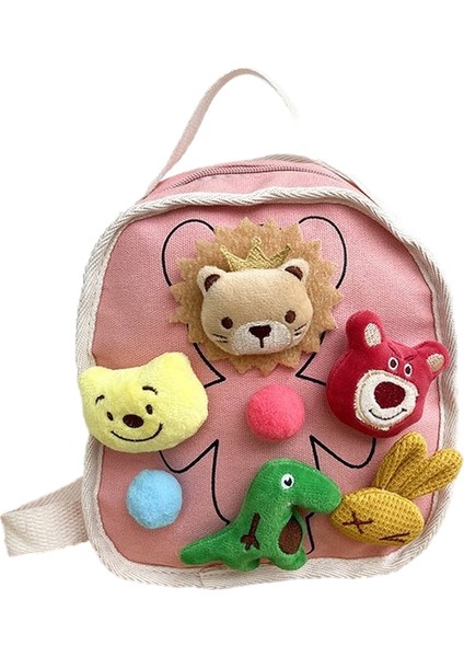 Çocuk Okul Çantası Karikatür Sevimli Kanvas Sırt Çantası Anaokulu Erkek ve Kız Hafif Çok Karikatür Sırt Çantası (Yurt Dışından)