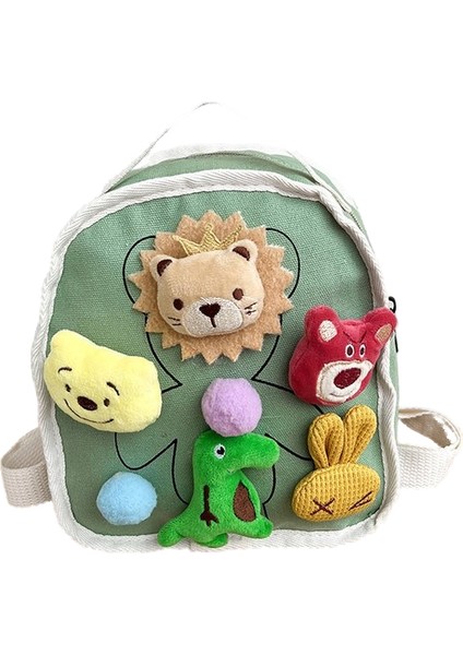 Çocuk Okul Çantası Karikatür Sevimli Kanvas Sırt Çantası Anaokulu Erkek ve Kız Hafif Çok Karikatür Sırt Çantası (Yurt Dışından)