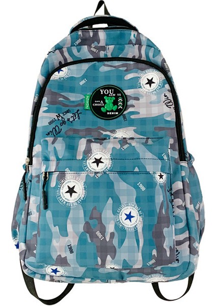 Öğrenci Okul Çantası Hafif, Büyük Kapasiteli Sırt Çantası, Modaya Uygun Grafiti Gündelik Spor Sırt Çantası (Yurt Dışından)