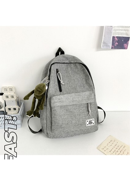 Düz Renk Basit Su Geçirmez Sırt Çantası Ortaokul Üniversite Öğrencisi Okul Çantası Büyük Kapasiteli Rahat Seyahat Sırt Çantası (Yurt Dışından) modelleri