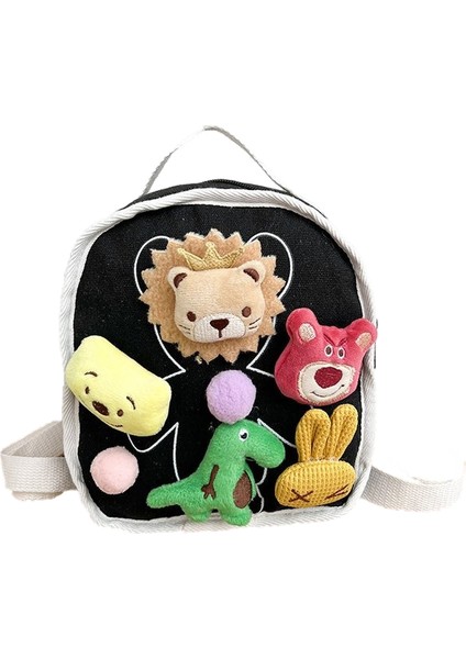 Çocuk Okul Çantası Karikatür Sevimli Kanvas Sırt Çantası Anaokulu Erkek ve Kız Hafif Çok Karikatür Sırt Çantası (Yurt Dışından)