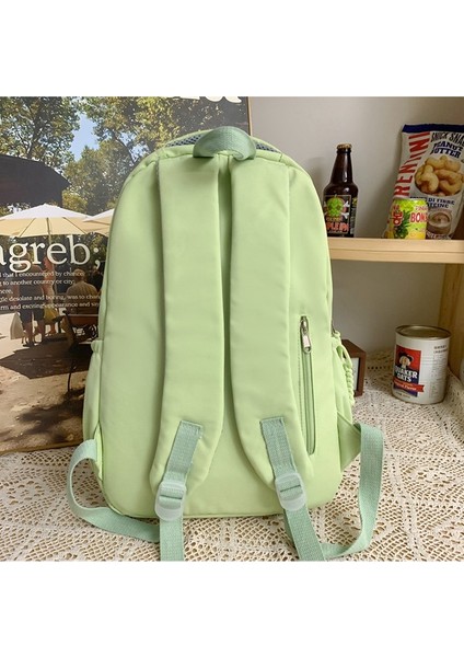Basit Düz Renk Sırt Çantası Kadın Ortaokul ve Lise Öğrencisi Okul Çantası Büyük Kapasiteli Rahat Sırt Çantası (Yurt Dışından) modelleri