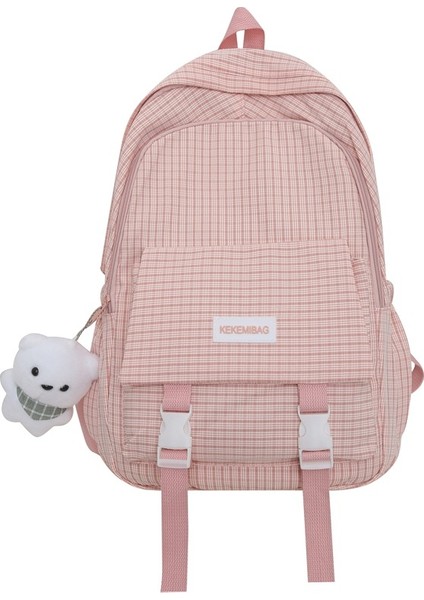 Basit Ekose Sırt Çantası, Ortaokul ve Lise Üniversite Öğrenci Çantası, Büyük Kapasiteli Kampüs Sırt Çantası (Yurt Dışından)