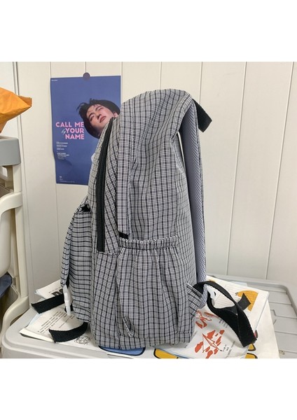 Basit Ekose Sırt Çantası, Ortaokul ve Lise Üniversite Öğrenci Çantası, Büyük Kapasiteli Kampüs Sırt Çantası (Yurt Dışından) fiyatları