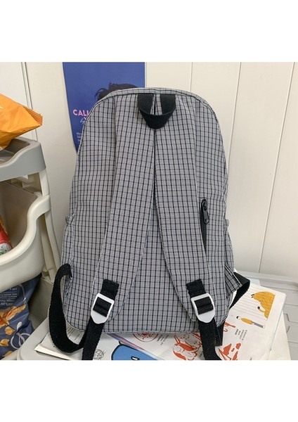 Basit Ekose Sırt Çantası, Ortaokul ve Lise Üniversite Öğrenci Çantası, Büyük Kapasiteli Kampüs Sırt Çantası (Yurt Dışından) modelleri