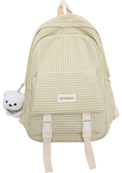 Basit Ekose Sırt Çantası, Ortaokul ve Lise Üniversite Öğrenci Çantası, Büyük Kapasiteli Kampüs Sırt Çantası (Yurt Dışından)