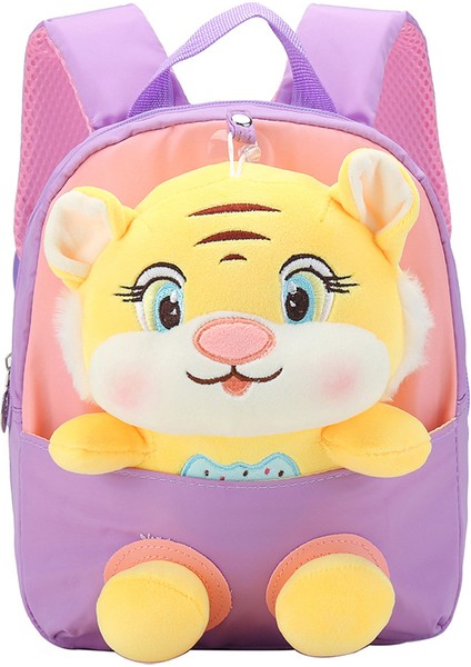 Peluş Bebek Bölünmüş Sırt Çantası, Anaokulu Erkek ve Kız Çocukları Sevimli Kaplan Bebek Okul Çantasını Sever (Yurt Dışından)