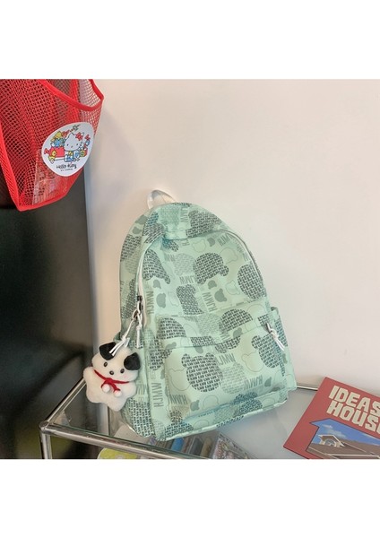 Sevimli Graffiti Ayı Sırt Çantası Kadın Ortaokul ve Lise Öğrenci Çantası Büyük Kapasiteli Naylon Rahat Sırt Çantası (Yurt Dışından) modelleri