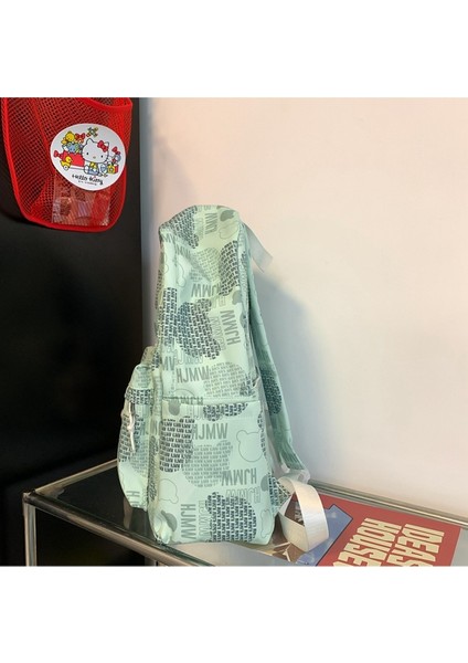 Sevimli Graffiti Ayı Sırt Çantası Kadın Ortaokul ve Lise Öğrenci Çantası Büyük Kapasiteli Naylon Rahat Sırt Çantası (Yurt Dışından) fırsatları