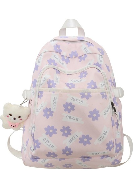 Sevimli Baskılı Sırt Çantası Ortaokul Lise Öğrenci Okul Çantası Büyük Kapasiteli Eğlence Sırt Çantası (Yurt Dışından)