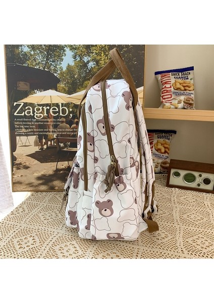 Sevimli Karikatür Ayı Kafası Sırt Çantası Ortaokul ve Lise Öğrencileri Için Büyük Kapasiteli Orman Tarzı Sırt Çantası (Yurt Dışından) modelleri