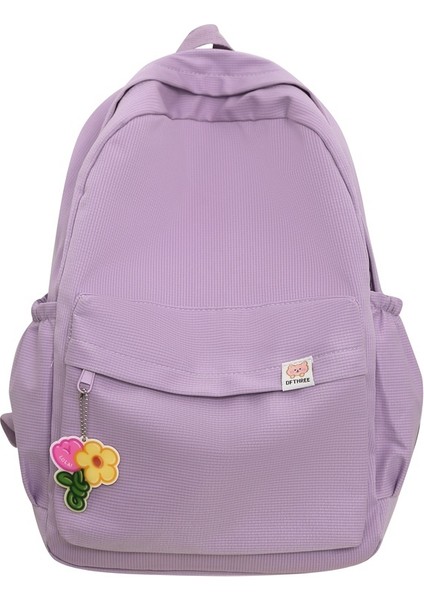 Düz Renk Basit Sırt Çantası, Ortaokul, Lise, Ilkokul Öğrencisi Okul Çantası, Büyük Kapasiteli Gündelik Sırt Çantası (Yurt Dışından)