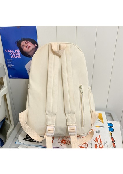 Düz Renk Basit Sırt Çantası, Ortaokul, Lise, Ilkokul Öğrencisi Okul Çantası, Büyük Kapasiteli Gündelik Sırt Çantası (Yurt Dışından) modelleri