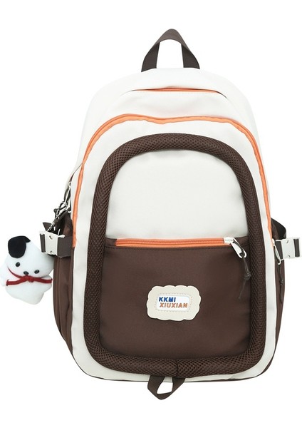 Sırt Çantası Basit Büyük Kapasiteli Seyahat Sırt Çantası Rahat Ortaokul Öğrencisi Lise Öğrencisi Kampüs Moda Kontrast Renk Okul Çantası (Yurt Dışından)