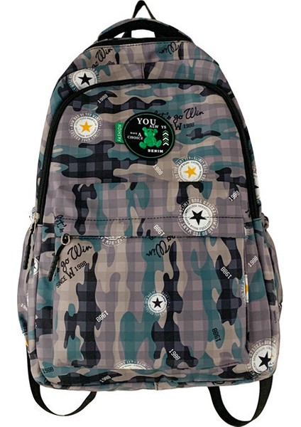 Öğrenci Okul Çantası Hafif, Büyük Kapasiteli Sırt Çantası, Modaya Uygun Grafiti Gündelik Spor Sırt Çantası (Yurt Dışından)