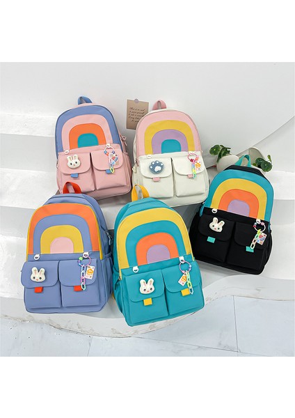 Sevimli Gökkuşağı Sırt Çantası Ortaokul Öğrencisi Okul Çantası Büyük Kapasiteli Rahat Sırt Çantası (Yurt Dışından) modelleri