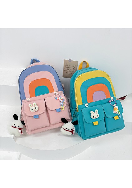 Sevimli Gökkuşağı Sırt Çantası Ortaokul Öğrencisi Okul Çantası Büyük Kapasiteli Rahat Sırt Çantası (Yurt Dışından) indirimleri