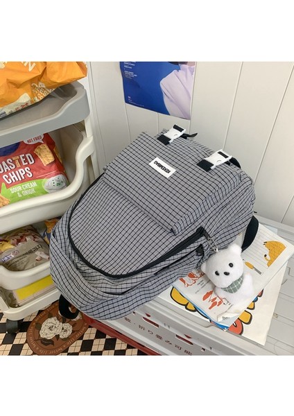 Basit Ekose Sırt Çantası, Ortaokul ve Lise Üniversite Öğrenci Çantası, Büyük Kapasiteli Kampüs Sırt Çantası (Yurt Dışından) indirimleri