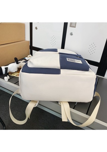 Basit Sırt Çantası, Kontrast Renkli Öğrenci Okul Çantası, Büyük Kapasiteli, Üniversite Tarzı Günlük Sırt Çantası (Yurt Dışından) fırsatları