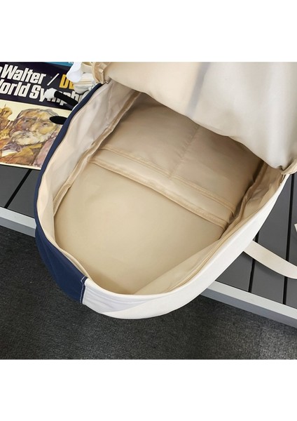 Basit Sırt Çantası, Kontrast Renkli Öğrenci Okul Çantası, Büyük Kapasiteli, Üniversite Tarzı Günlük Sırt Çantası (Yurt Dışından) indirimleri