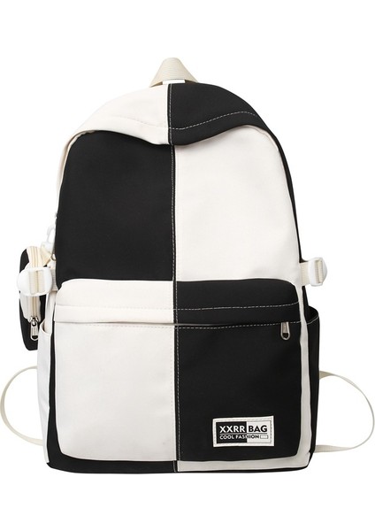 Basit Sırt Çantası, Kontrast Renkli Öğrenci Okul Çantası, Büyük Kapasiteli, Üniversite Tarzı Günlük Sırt Çantası (Yurt Dışından)