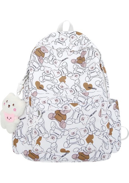 Minimalist Sırt Çantası Sevimli Ayı Ortaokul Lise Okul Çantası Büyük Kapasiteli Eğlence Sırt Çantası (Yurt Dışından) fiyatları