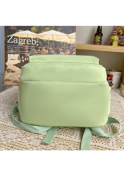 Basit Düz Renk Sırt Çantası Kadın Ortaokul ve Lise Öğrencisi Okul Çantası Büyük Kapasiteli Rahat Sırt Çantası (Yurt Dışından) fırsatları