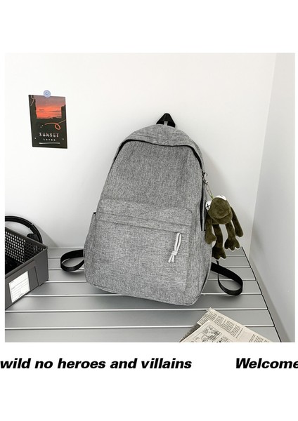 Düz Renk Basit Su Geçirmez Sırt Çantası Ortaokul Üniversite Öğrencisi Okul Çantası Büyük Kapasiteli Rahat Seyahat Sırt Çantası (Yurt Dışından) fiyatları