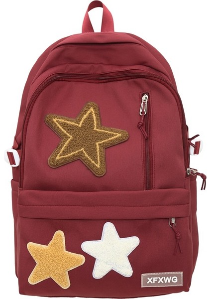 Sevimli Yıldız Sırt Çantası Kadın Ortaokul Lise Ilköğretim Okul Çantası Büyük Kapasiteli Rahat Seyahat Sırt Çantası (Yurt Dışından)