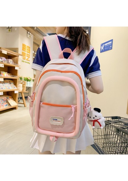 Sırt Çantası Basit Büyük Kapasiteli Seyahat Sırt Çantası Rahat Ortaokul Öğrencisi Lise Öğrencisi Kampüs Moda Kontrast Renk Okul Çantası (Yurt Dışından) fiyatları