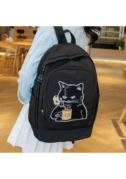 Basit Sırt Çantası Baskılı Ortaokul Okul Çantası Büyük Kapasiteli Rahat Sırt Çantası (Yurt Dışından) indirimleri