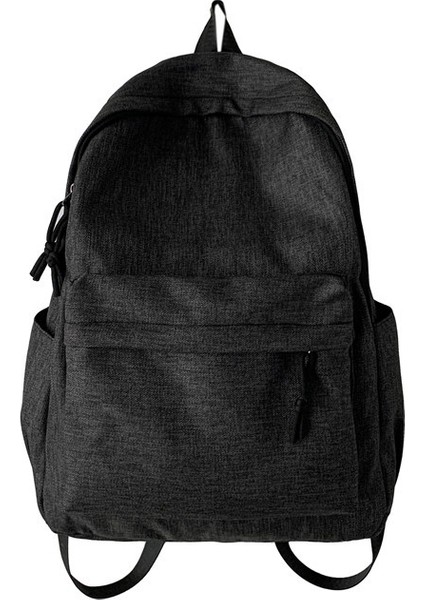 Düz Renk Basit Su Geçirmez Sırt Çantası Ortaokul Üniversite Öğrencisi Okul Çantası Büyük Kapasiteli Rahat Seyahat Sırt Çantası (Yurt Dışından)