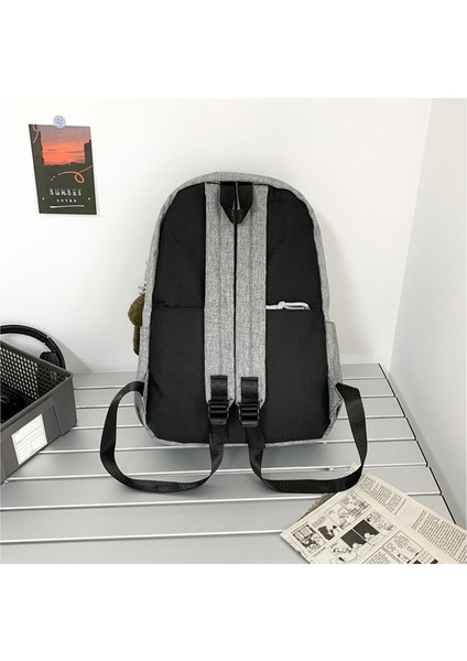 Düz Renk Basit Su Geçirmez Sırt Çantası Ortaokul Üniversite Öğrencisi Okul Çantası Büyük Kapasiteli Rahat Seyahat Sırt Çantası (Yurt Dışından) fırsatları