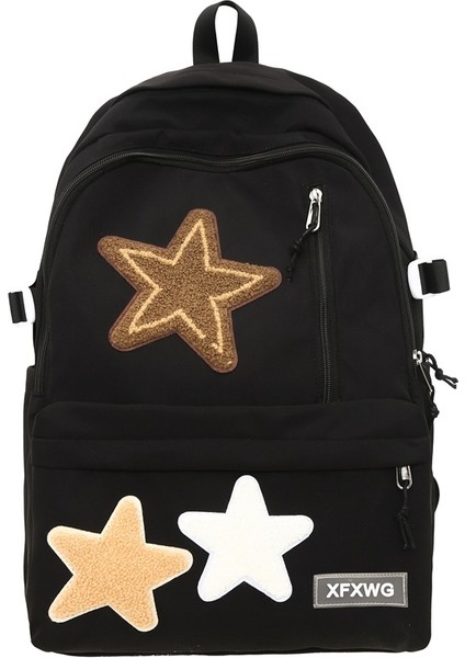 Sevimli Yıldız Sırt Çantası Kadın Ortaokul Lise Ilköğretim Okul Çantası Büyük Kapasiteli Rahat Seyahat Sırt Çantası (Yurt Dışından)