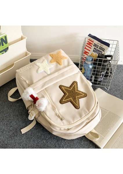 Sevimli Yıldız Sırt Çantası Kadın Ortaokul Lise Ilköğretim Okul Çantası Büyük Kapasiteli Rahat Seyahat Sırt Çantası (Yurt Dışından) indirimleri
