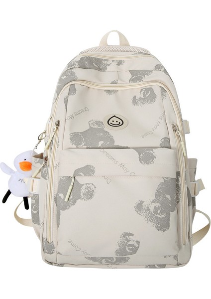 Basit Sırt Çantası Karikatür Ortaokul ve Lise Öğrencisi Okul Çantası Büyük Kapasiteli Rahat Seyahat Sırt Çantası (Yurt Dışından)