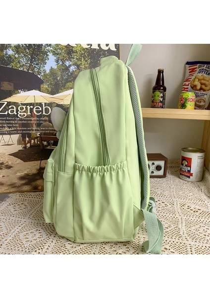 Basit Düz Renk Sırt Çantası Kadın Ortaokul ve Lise Öğrencisi Okul Çantası Büyük Kapasiteli Rahat Sırt Çantası (Yurt Dışından) fiyatları